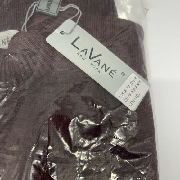 LaVane New York Sweater Crew Neck Men Burgandy XXLNew w/Tags - Picture 2 of 5